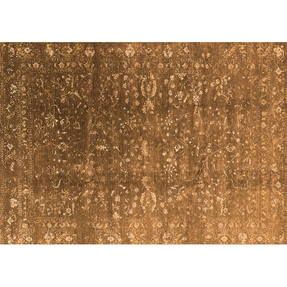 Ahgly Company Indoor Rectangle Oriental Orange Industrial Area Rugs, 8' x 10'
