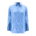 thumbnail image 4 of CIENVNSTG Cotton Linen Button Down Shirt for Women Henley Long Sleeve Blouses Lightweight Spring Summer Loose Solid Casual Work Tops Sky Blue L, 4 of 5
