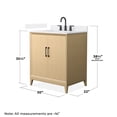 thumbnail image 4 of Janna 30" White Oak Single Vanity & White Quartz Top (3-Hole) & Black Trim, 4 of 5