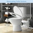 thumbnail image 3 of SUPERFLO 600w Macerating Toilet With Macerator Pump, Powerful & Quiet Upflush Toilet For Basement, With 4 Water Inlet and Ac Vent System (Two-Piece), 3 of 8