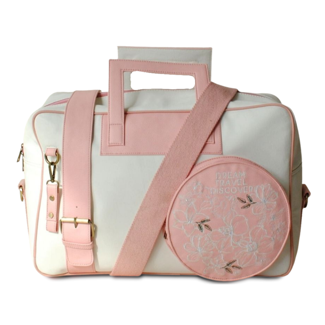 "Dream, Travel, Discover" Travel Large Spacious Featherlight Carry on Duffel Bag with Detachable