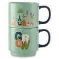 thumbnail image 2 of Thyme & Table 2 Pack Stacking Plant and Grow Gardens Green Mugs 14.2 fl oz, Stoneware, 2 of 5
