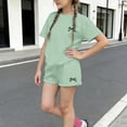 thumbnail image 5 of Tiijoy Girls Summer 2 Piece Outfits Loose Short Sleeve T Shirt Shorts Set, Sizes 13-14, 5 of 7
