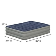 Emma + Oliver 18 Raised Inflatable Air Mattress with Internal Electric Pump, Queen Size