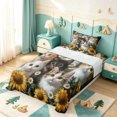 thumbnail image 5 of meiyoeat Cute Animal Cat Twin Sheets,Retro Rustic Floral Sunflowers Bedding For Girls,3-Piece1 Flat Sheet, 1 Fitted Sheet and 1 Pillowcase, 5 of 6