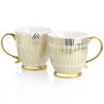 thumbnail image 4 of Gibson Home Gold Finch 4 Piece 16.7oz Electroplated Fine Ceramic Mug Set in Gold, 4 of 5