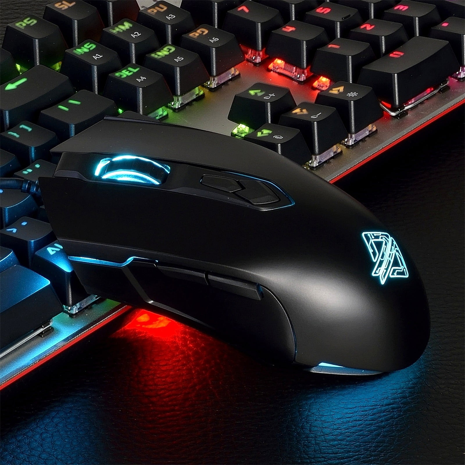 YZEGDCH Computer Mice AJ52 wired gaming mouse has 7 RGB backlight modes for computer notebooks,Multicolor