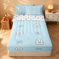 thumbnail image 2 of Homewish Halloween Ghost Zipper Full Size Comforter Sets with Fitted Sheet and 2 Pillowcases, Cute Coquette Bow Zipper Bedding Set, Light Blue, Polka Dots Reversible, 2 of 7