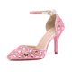 thumbnail image 3 of XIHAHA-Sandalias de tacón alto para mujer, zapatos de fiesta de Color, diseño Floral, con diamantes completos, 3 of 5