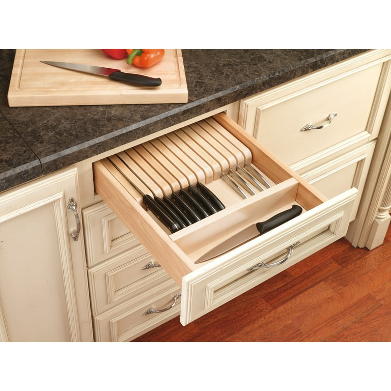 Acacia Knife Block Drawer Organizer