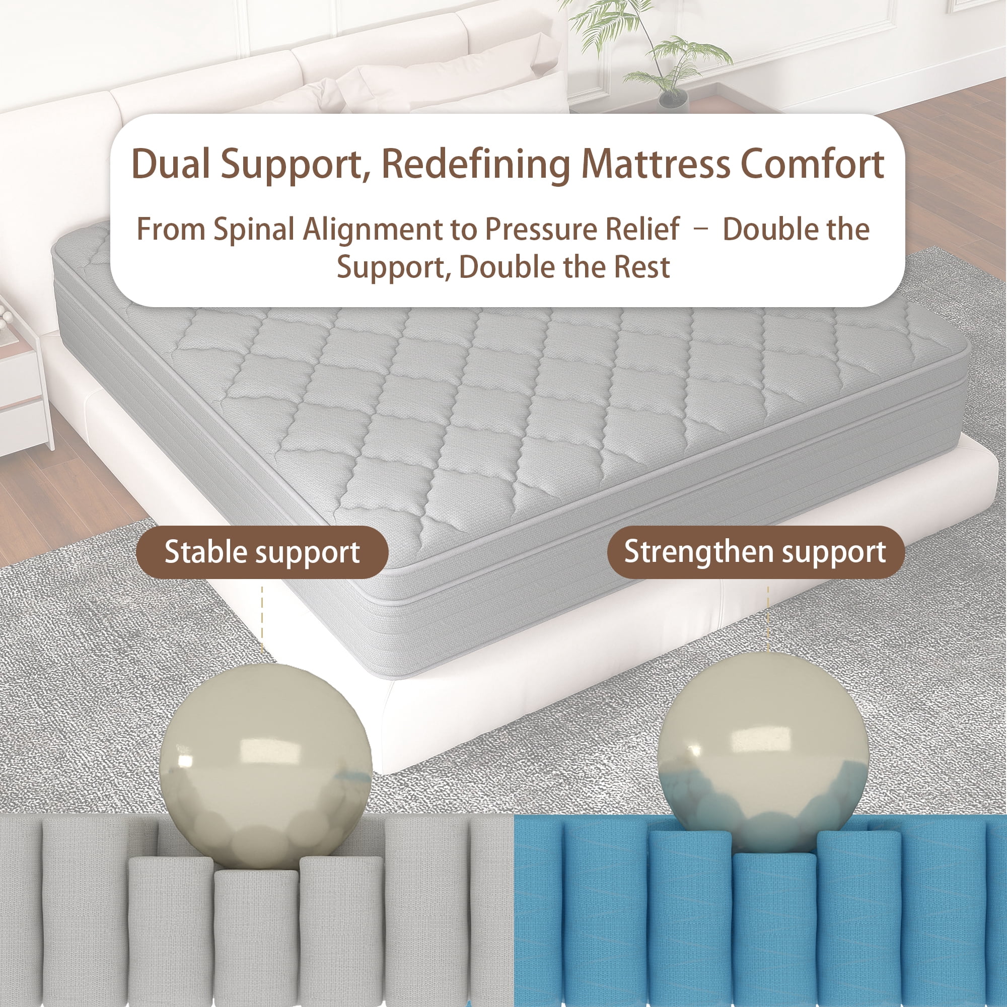 CICIMLU 14 inch Full Mattress ,Gel Memory Foam Hybrid Mattress in a Box, Innerspring Mattress Supportive & Comfortable for Restful Sleep