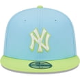 thumbnail image 2 of Men's New Era Light Blue/Neon Green New York Yankees Spring Color Two-Tone 59FIFTY Fitted Hat, 2 of 6