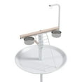 thumbnail image 6 of Glavbiku Bird Stand with Wheels,Perches,Feed Bowls, Round Tray,Bird Play Stand for Parrot,54"H,White, 6 of 10