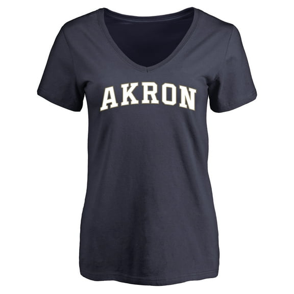Women's Navy Akron Zips Everyday V-Neck T-Shirt