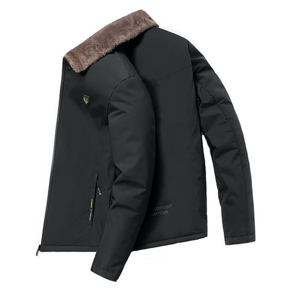 Men's Winter Coat Thick Warm Lamb Wool Padded Jacket Casual Outerwear for Cold Weather