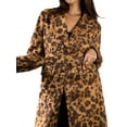 thumbnail image 4 of Jess by Meiko Women's Coats Faux Suede Leopard Print Belted Trench Coat XL Brown, 4 of 7