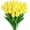 Yellow, variant on 30Pcs Latex Tulips Real Touch Pink Artificial Flowers Fake Tulips Arrangement Bouquet for Home Office Wedding Decor