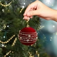 thumbnail image 5 of HCBY Luxurious Red Christmas Ball Ornaments, 3.15 Inch Burgundy Glass Baubles with Gold Glitter Design, Elegant Holiday Tree Decorations, 8cm Diameter (Christmas Tree Ornaments E), 5 of 6
