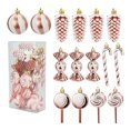 thumbnail image 2 of Juego de 6 Piezas de 15 Bolas Navideñas para Colgar En El Árbol de Navidad, Dulces y Regalos Navideños., 2 of 5