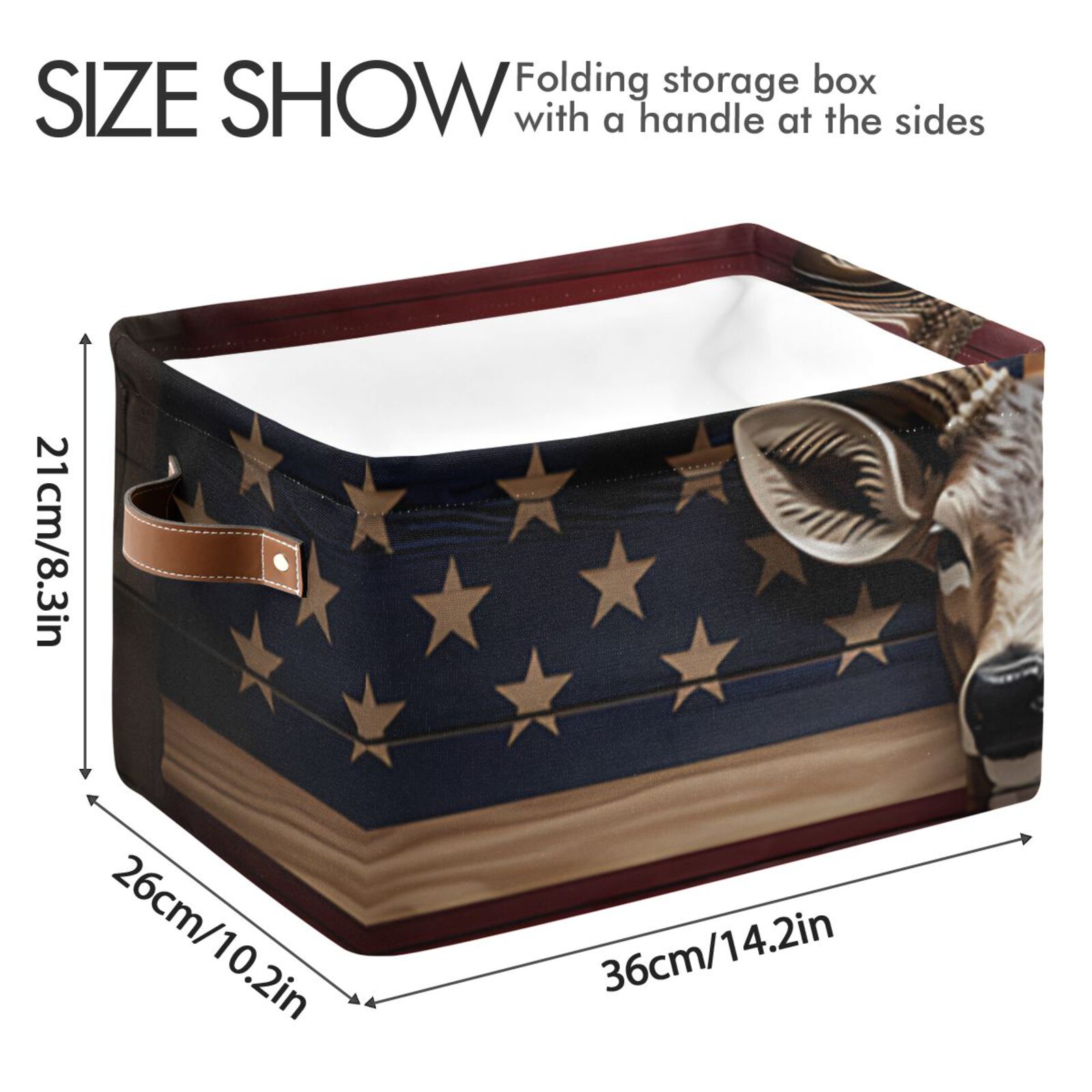 American Flag Deer Storage Bins Baskets With Handles Storage Box Clothes Organizer Organization Toys