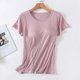 thumbnail image 3 of Camiseta ajustada de una pieza con sujetador para mujer, Tops con almohadilla para el pecho, camisetas de fondo para dormir de verano, ropa de casa, 3 of 4