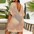 thumbnail image 4 of Conairie Swimsuit Coverup For Womens Sleeveless Loose Hollow Knit Bathing Suits Cover Ups V Neck Summer Beach Swimwear Vacation Outfits Khaki L, 4 of 7