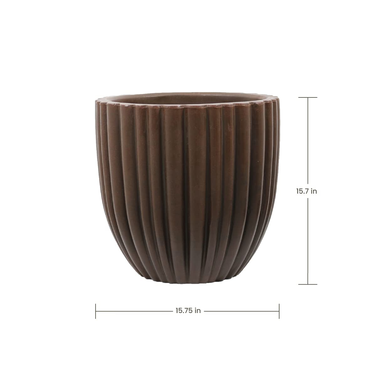 Ecobo 15.7" Tall, Eco-Friendly Round Pot Planter, Cocoa Indoor/Outdoor use, Durable, Versatile & Lightweight, Designed by Brazilian Artisans, Contemporary All-Weather Design – Brown