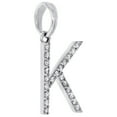 thumbnail image 2 of 10K White Gold Unisex Diamond Initial Pendant Block Font Letters 0.17 Ct. | K, 2 of 3