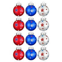 Nmdmisc 12 Pcs Independence Day Ball Ornaments,4th of July Decorations for Tree,Red White and Blue Patriotic Decorations for Memorial Day,2.36"
