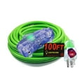 thumbnail image 5 of pizety 12/3 Extension Cord 100 ft Outdoor Indoor Heavy Duty 100 ft Extension Cord 12/3 12 Gauge Extension Cord 3 Outlet Lighted 15 Amp 1875 Watts Triple Outlet 12 Gauge Extension Cord 100 ft Copper, 5 of 5