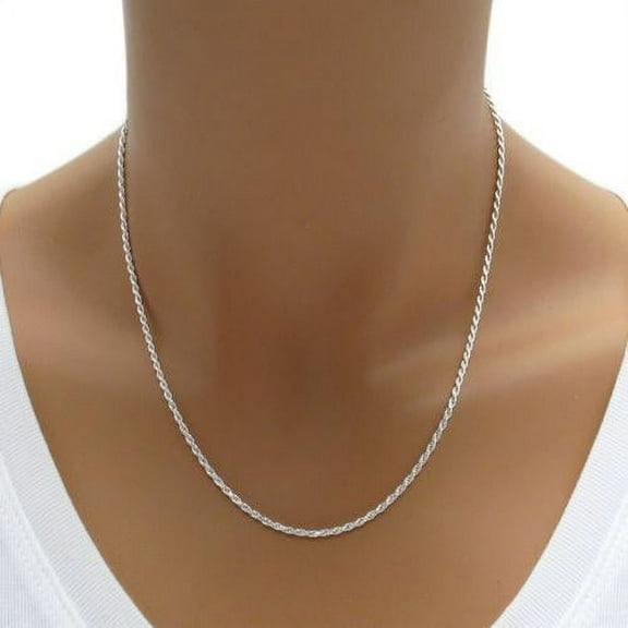 24 Inch Italian Silver Rope Chain Necklace
