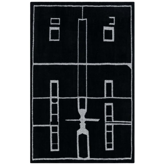 SAFAVIEH Fifth Avenue Della Abstract Area Rug, Black/Ivory, 5' x 8'