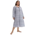 thumbnail image 6 of Womens Plus Size Long Nightgown Long Sleeve Soft Sleepwear Floral Loungewear Comfy Sleep Dress,XL-5XL, 6 of 6
