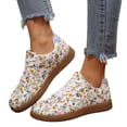 thumbnail image 2 of Willtoo Womens Floral Print Sneakers Casual Lace‑Up Retro Trainer Shoes Lightweight Fashion Flats for Daily Outings, 2 of 6