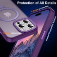 thumbnail image 6 of Magnetic for iPhone 15 Pro Max Case with Ring Stand, [10 FT Drop Protection] [Velvety Touch] Slim Translucent Matte Back Shockproof Phone Case for iPhone 15 Pro Max 6.7'', Dark Purple, 6 of 14