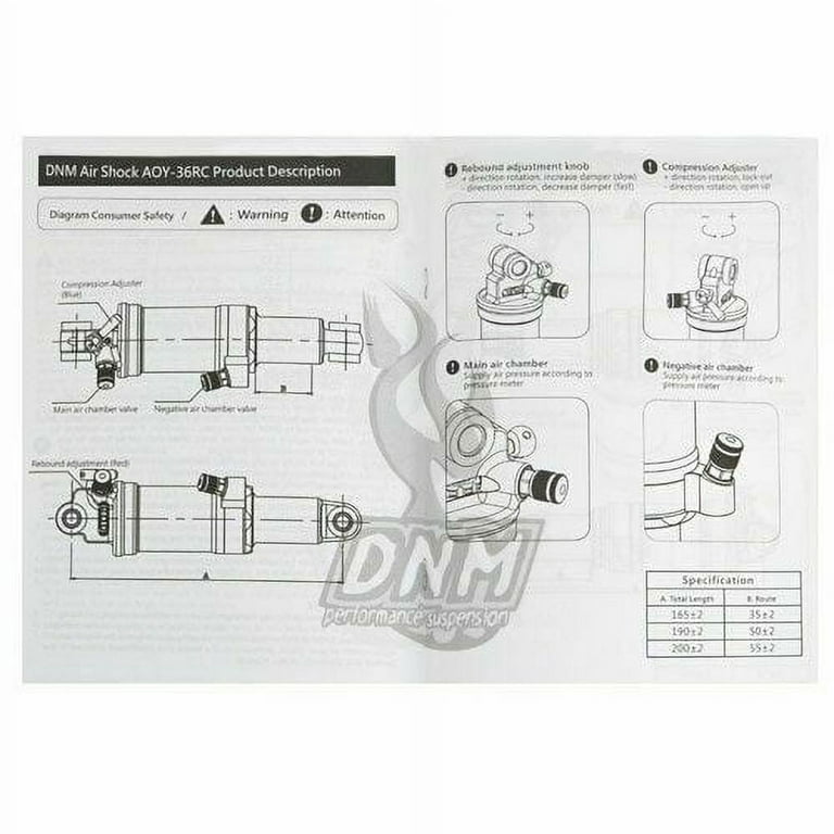 DNM AOY-36RC Mountain Bike Air Rear Shock With Lockout DNM AOY-36RC Mountain Bike Air Rear Shock With Lockout