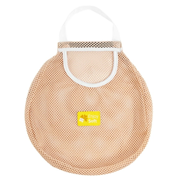 Farfi Shopping Bag Portable Breathable Lightweight Wall-mounted Closet Hanging Mesh Pouch Household Supplies (Beige)