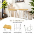 thumbnail image 5 of Bar Stools 25.6" Farmhouse Style Bar Chairs for Dining Room, Kitchen, Counter - Set of 2, White, 5 of 7