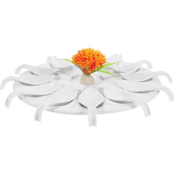 WHAMVOX Egg Display Platter Seafood Serving Platter White Plastic Use 1Set