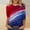 ♔003-Multicolor, variant on Women's Patriotic Print 3/4 Sleeve Top - Round Neck Loose Casual Blouse, Summer Tee, Independence Day Style