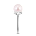 thumbnail image 3 of Pearl Ring Sterling Silver Fresh Water Pearl Solitaire Rings for Women 925 Silver June Birthstone Rings for Teen Girls Wedding Anniversary Twisted Ring White Gold Plated Ring Size 7, 9MM, 3 of 6