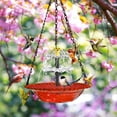 thumbnail image 4 of FYHALE Solar Bird Feeder Bird Bath with Fountain Pump, Outdoor Hanging Floating Bird Bath Feeder with Solar Fountain, Garden Bird Water Feeder Decoration for Patio Yard Lawn, Orange, 4 of 6