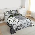 thumbnail image 3 of Homewish Boho Cowgirl Cowboy Full Size Comforter Sets for Adult, Hippie Western Cabin Bedding Comforter Set, Grey Green Plaid Reversible Bedding Sets, Ultra Soft Bedroom Decor, 3-Piece, 3 of 8