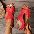 thumbnail image 2 of ShiShine Womens Wedge Sandals Open Toe Cutout Detail Adjustable Ankle Strap Comfort Casual Summer Shoes, 2 of 9