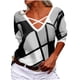 thumbnail image 1 of Top de manga larga estampado con cuello en V suelto de moda para mujer Pompotops  gfhjh11784, 1 of 5