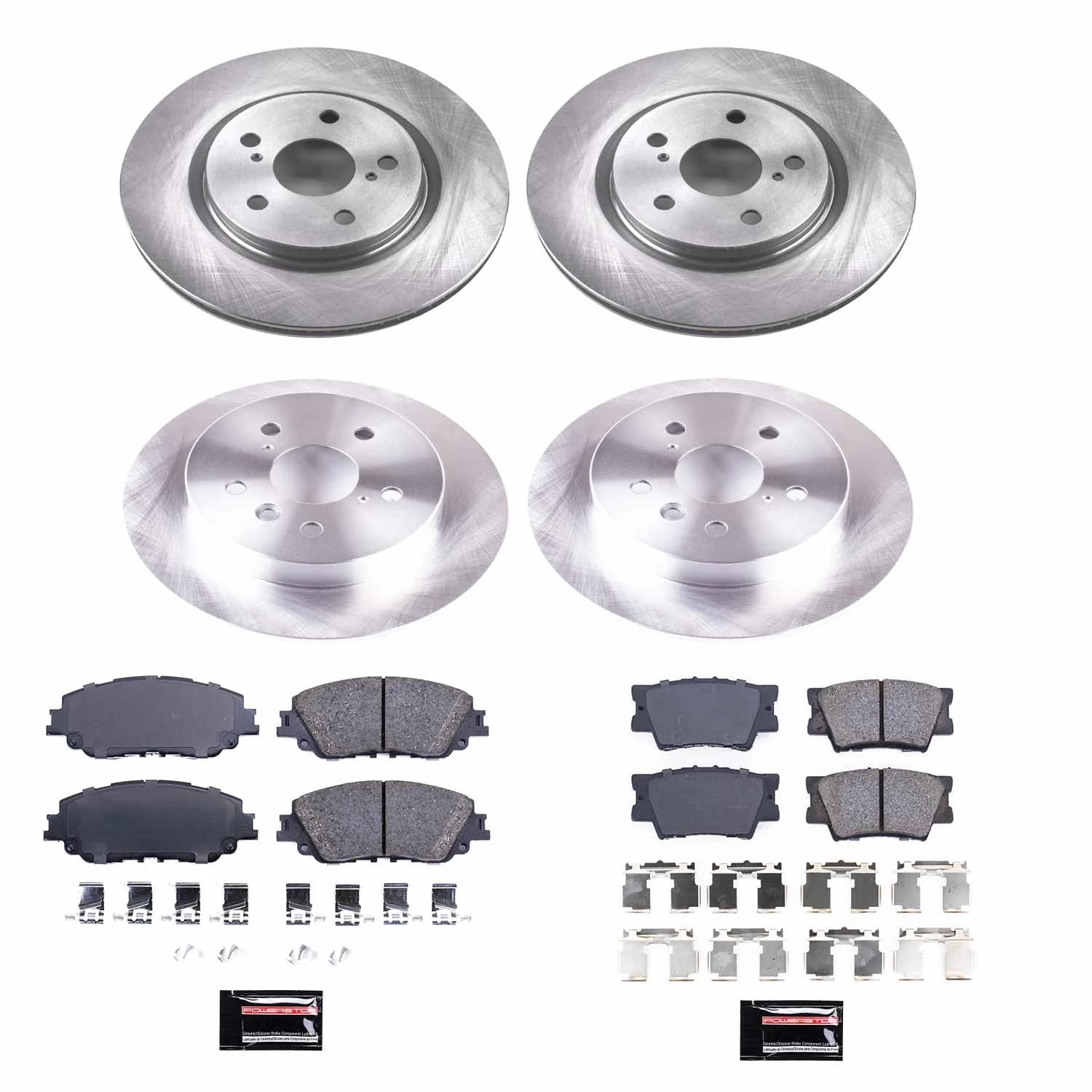 PowerStop Front and Rear Stock Replacement Brake Pad and Rotor Kit Fits: TOYOTA Select Models KOE7931