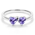 thumbnail image 3 of Gem Stone King 1.00 Ct Heart Shape Blue Tanzanite 925 Sterling Silver Ring (Size 7), 3 of 6