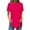 Hot Pink, variant on Diufon Plus Size Tops for Women Summer Casual Short Sleeve Round Neck Loose Shirts Soft Comfy Basic Top