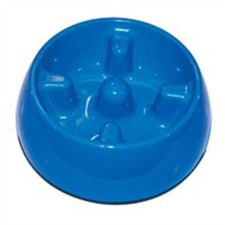 Dogit Dog Bowl Slow Feeder for Wet or Dry Dog Food Go Slow Anti Gulping Dog Dish Blue L Walmart