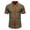Army Green, variant on Men Short Sleeve Color Block Button Up Shirt Half Black Half White with Pocket Slim Fit Casual Business and Night Out Wear